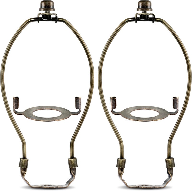 GooChan Lamp Shade Harp, Antique Brass Lamp Harp Frame Lampshade Bracket, Detachable Shade Holder for Floor or Table Light (Bronze, 8-Inch) - Image 1